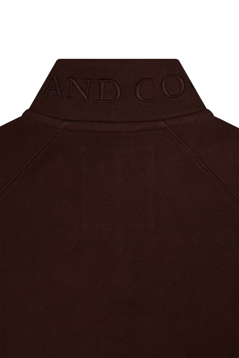 Holland Cooper Sporting Goods Zip Henley Sweatshirt in Walnut-7