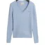 Gant Stretch Cotton Cable V-Neck Jumper Fresh Blue