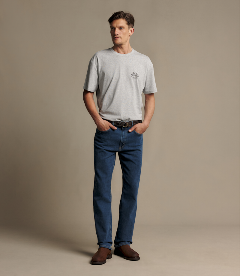 RM Williams Ramco Stretch Jean in Marine Blue-1