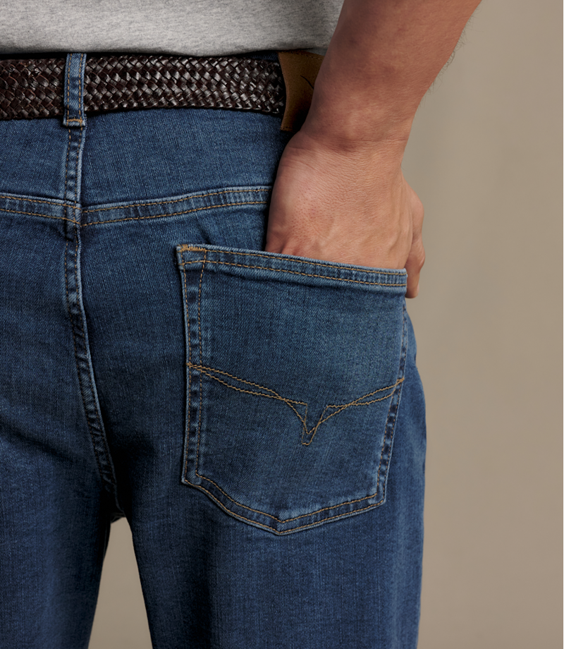 RM Williams Ramco Stretch Jean in Marine Blue-4