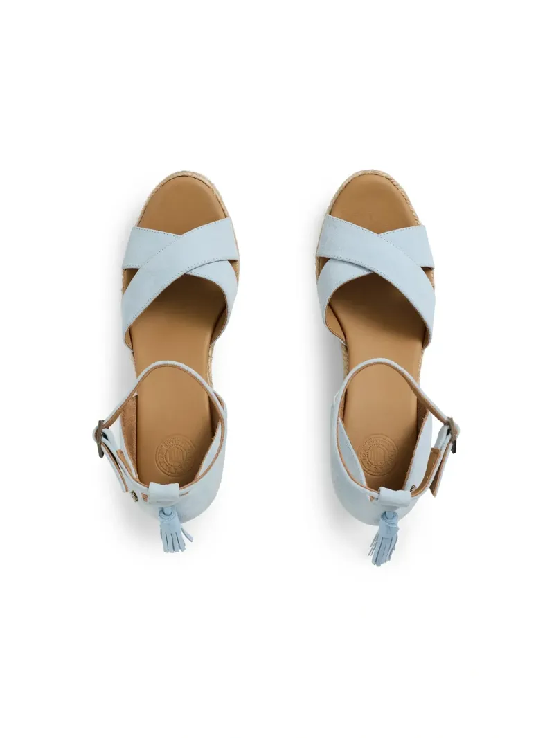 Fairfax and Favor Valencia Mid Wedge Women's Suede in Sky Blue-2