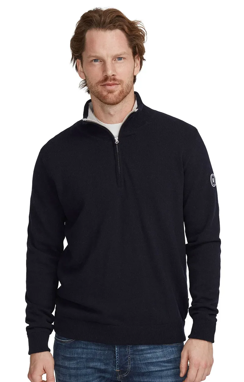 Holebrook Men's Stellan T-Neck Windproof Sweater Navy-1