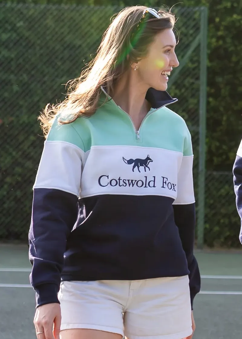 Cotswold Fox Cirencester 1/4 Zip Jumper in Mint-3