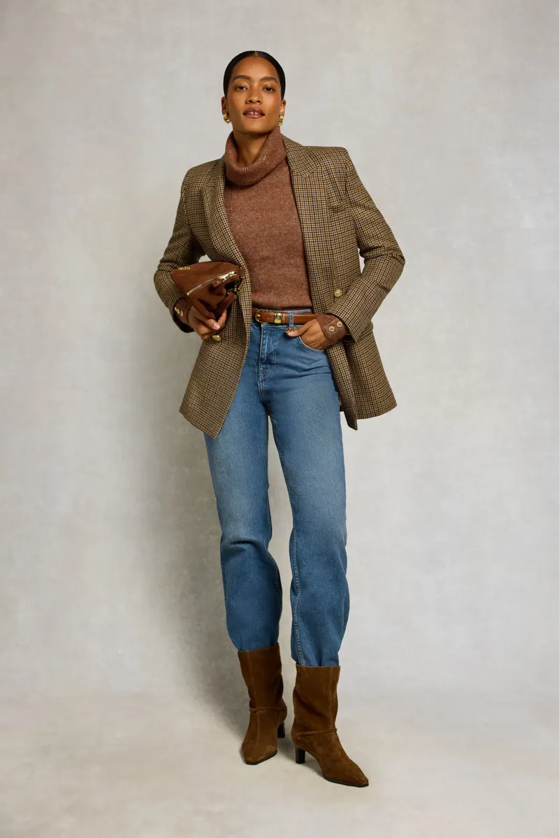 Holland Cooper Tori Roll Neck Knit in Latte-3