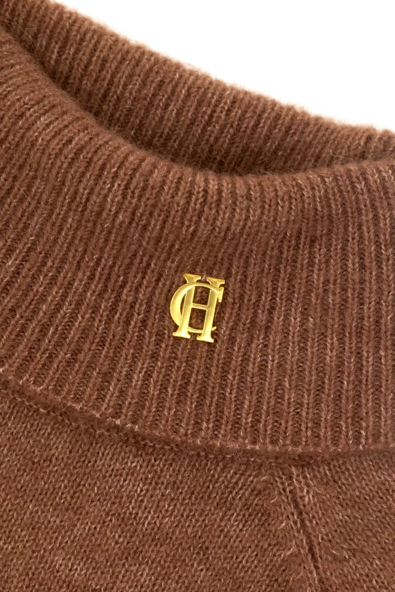 Holland Cooper Tori Roll Neck Knit in Latte-5