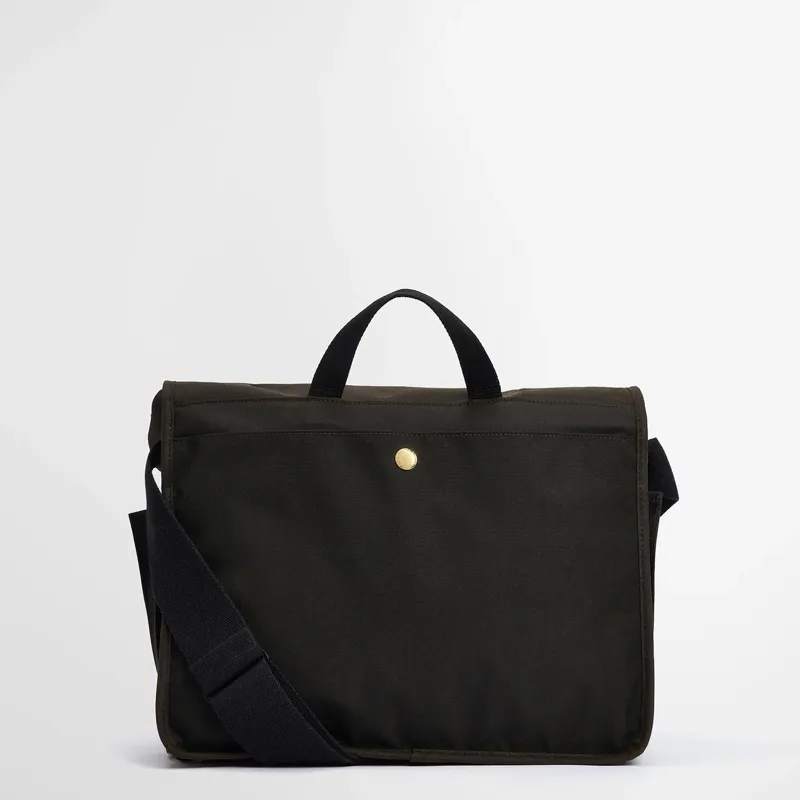 Barbour Field Waxed Messenger Bag in Olive-1