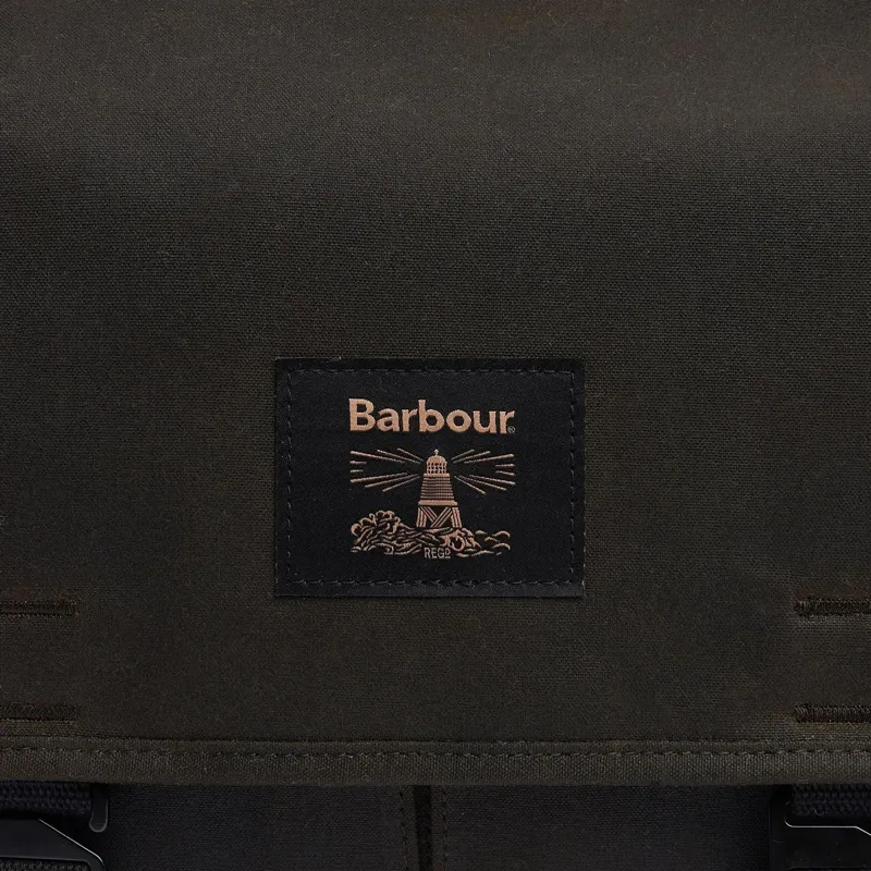 Barbour Field Waxed Messenger Bag in Olive-2