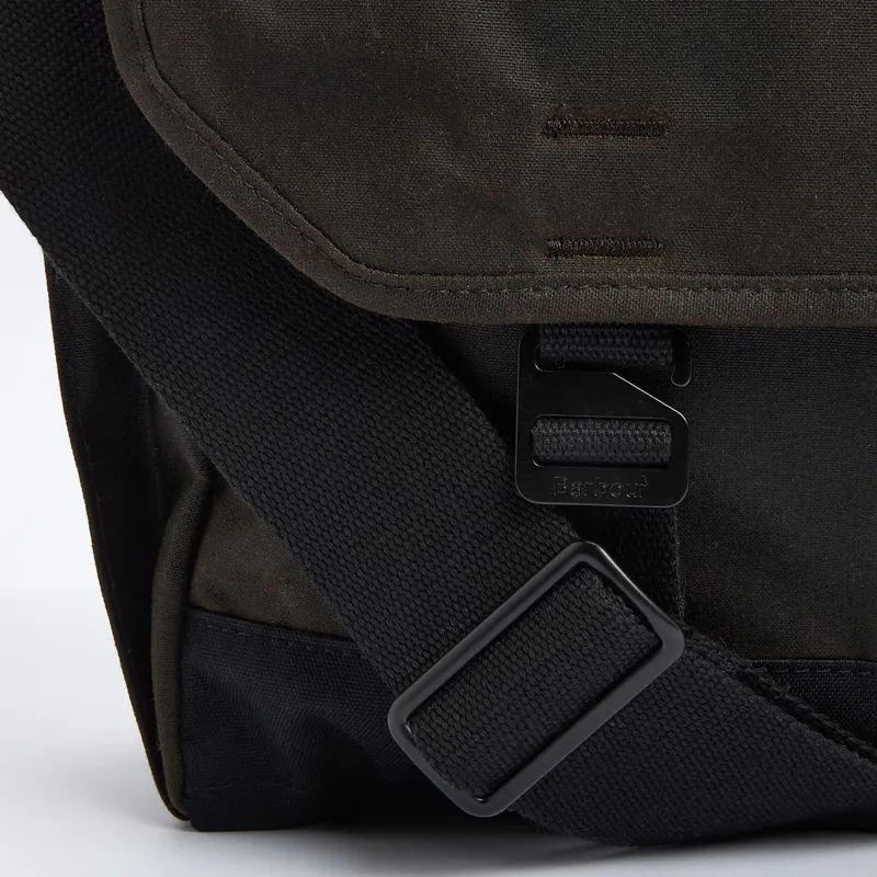 Barbour Field Waxed Messenger Bag in Olive-3