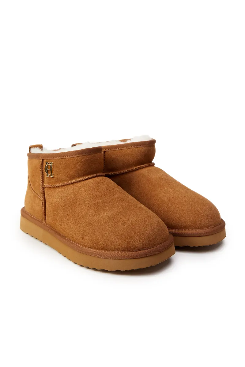 Holland Cooper Ultra Mini Shearling Boot Tan-1