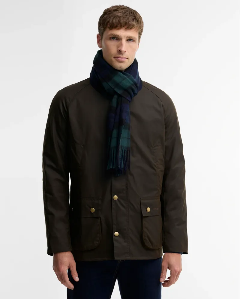 Barbour New Check Tartan Scarf in Black Watch-3