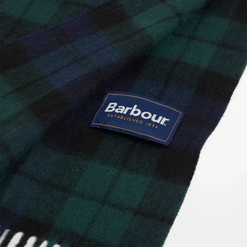Barbour New Check Tartan Scarf in Black Watch-2