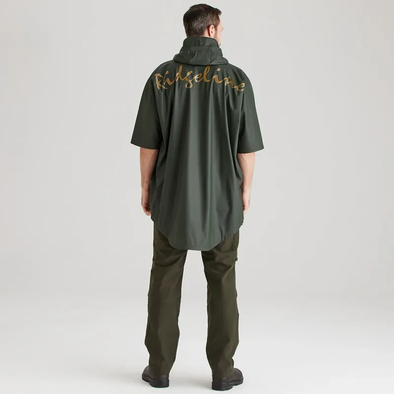 Ridgeline Signature Unisex Poncho in Deep Forest-3