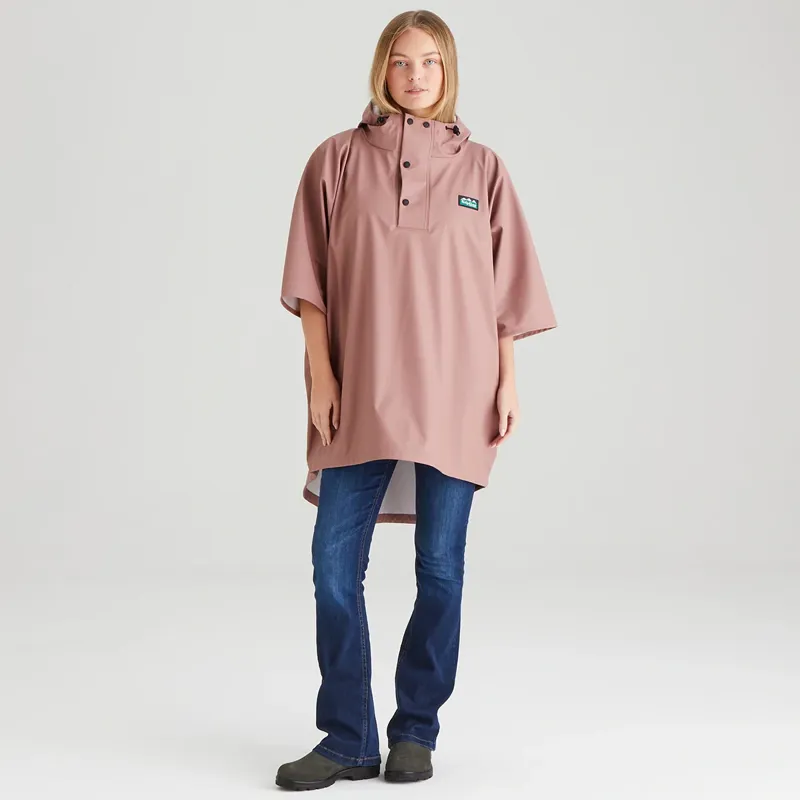 Ridgeline Signature Unisex Poncho in Dusky Pink-1