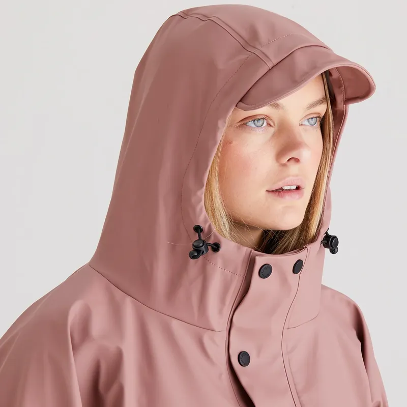 Ridgeline Signature Unisex Poncho in Dusky Pink-6