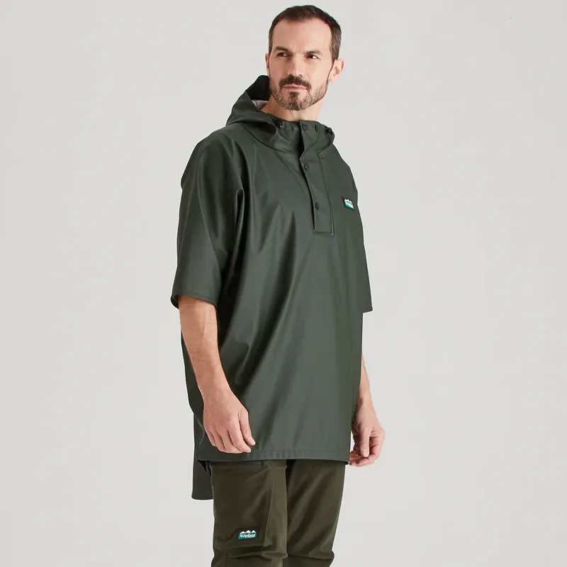 Ridgeline Signature Unisex Poncho in Deep Forest-4