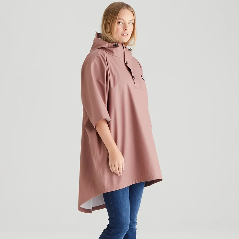 Ridgeline Signature Unisex Poncho in Dusky Pink-2
