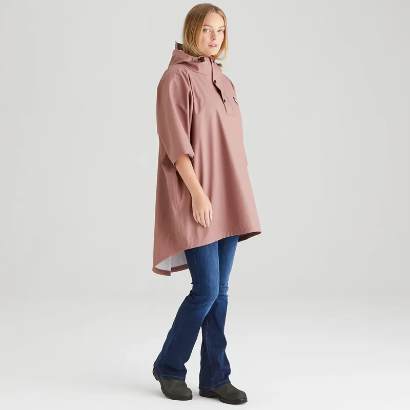 Ridgeline Signature Unisex Poncho in Dusky Pink-3