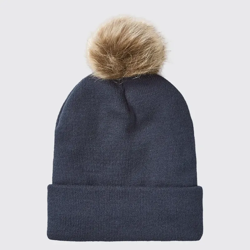 Ridgeline Heritage Fine Knit Bobble Hat in Tarn-1