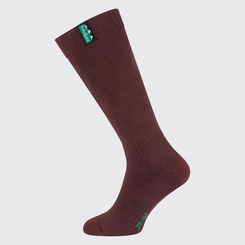 Ridgeline Cotton Work Sock Full Length in Oxblood Multi-3