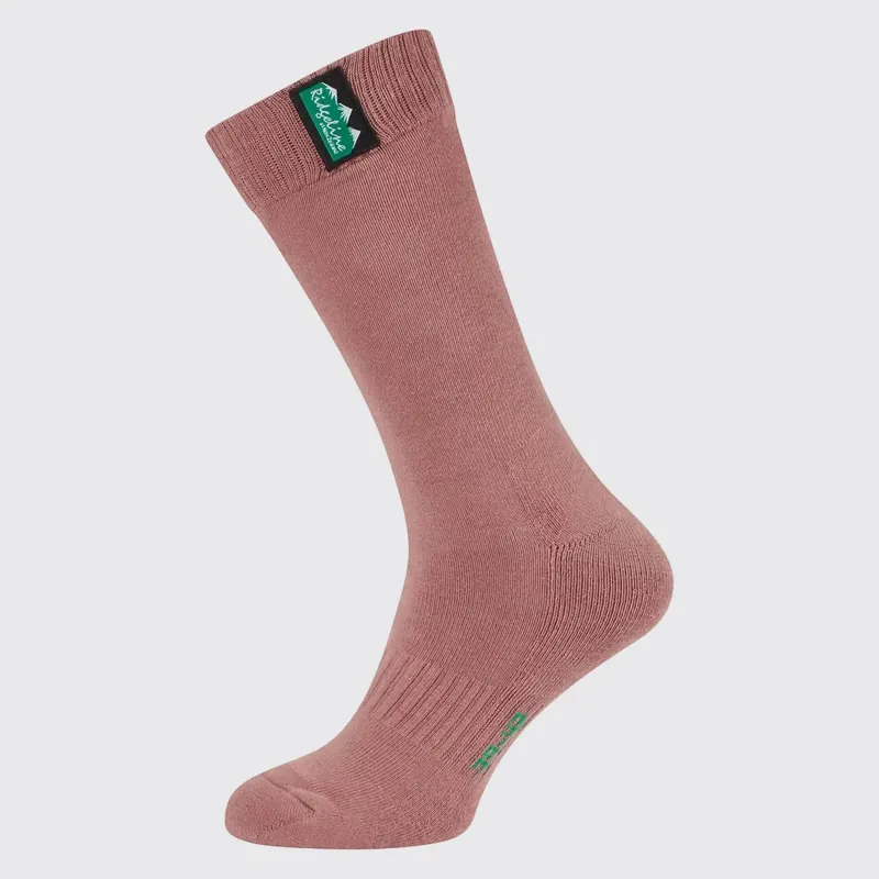 Ridgeline Cotton Work Socks Mid Length Pack of 3 in Oxblood Multi-2