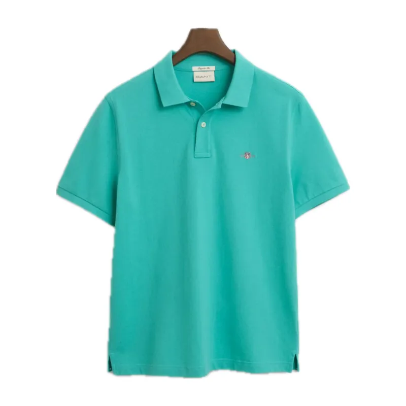 Gant Regular Fit Shield Short Sleeve Pique Polo Tropic Blue