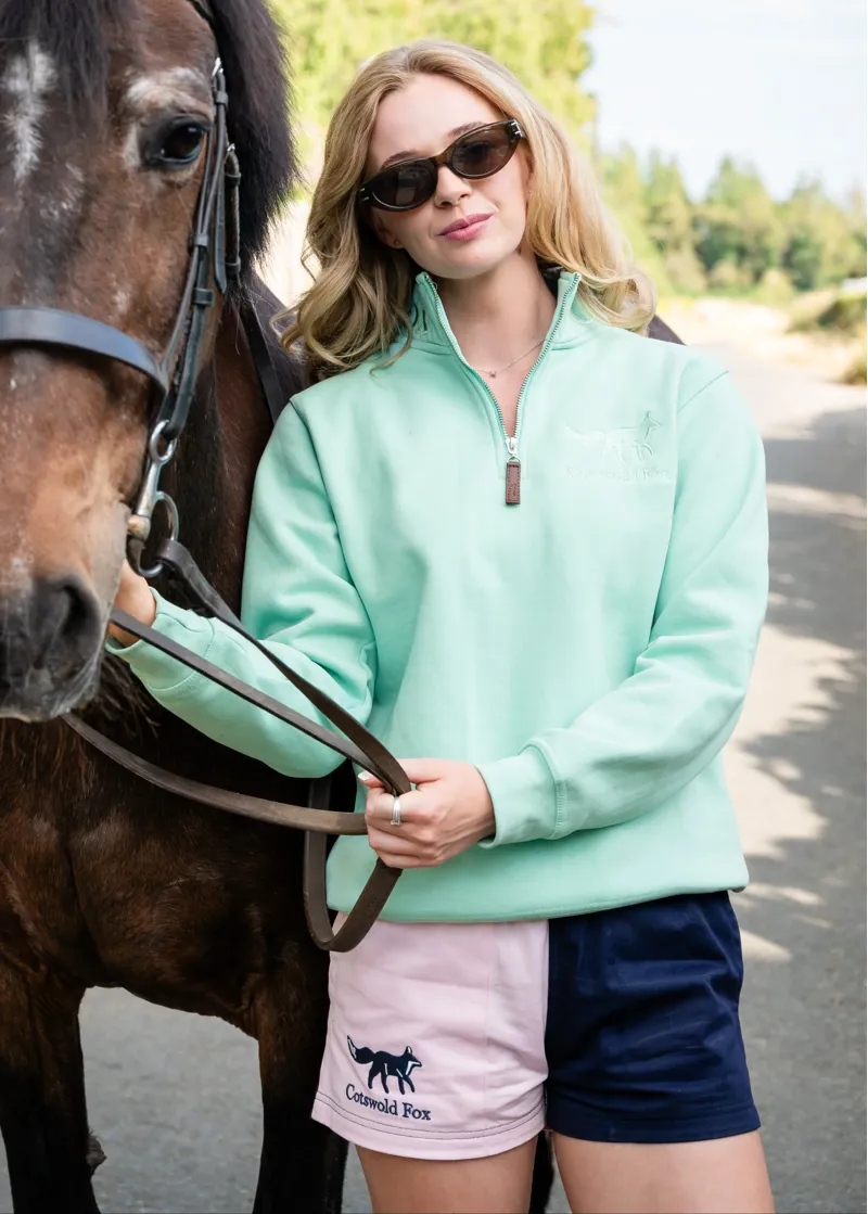 Cotswold Fox Harlequin Shorts in Pink/Navy-1