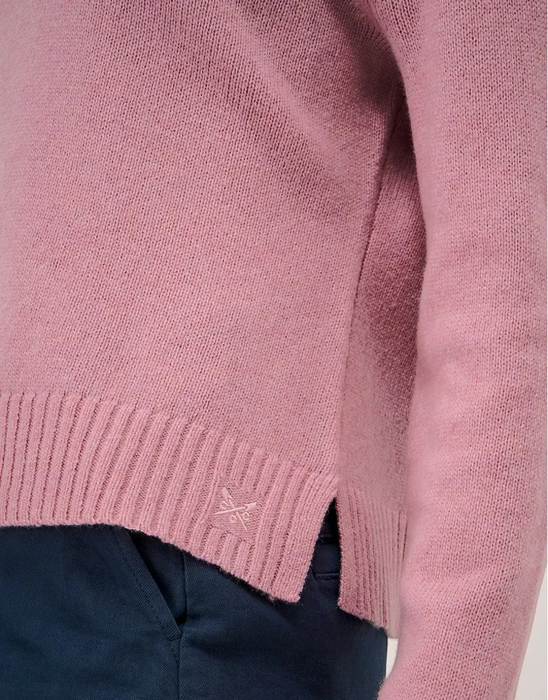 Crew Clothing Harmony Saddle Shoulder Funnel Neck Jumper in Pink Blush-4