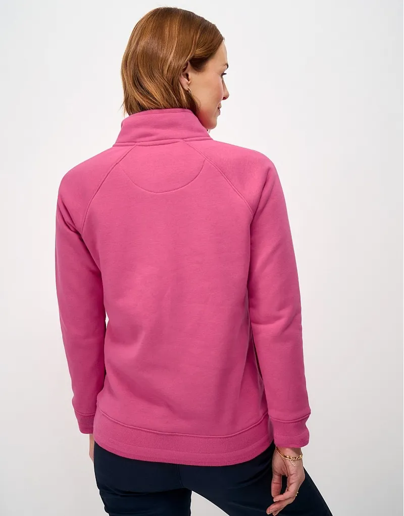 Crew Clothing Half Zip Sweat in Pink-3