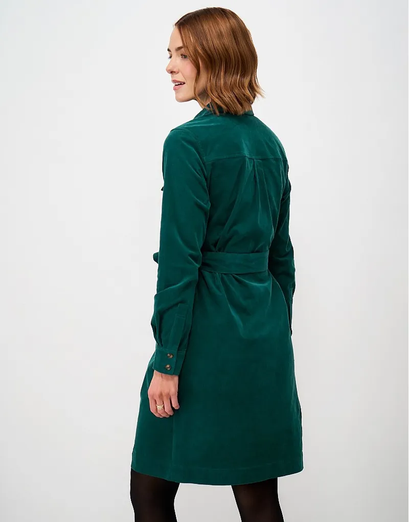 Crew Clothing Elsie Cord Shirt Dress in Deep Teal-4