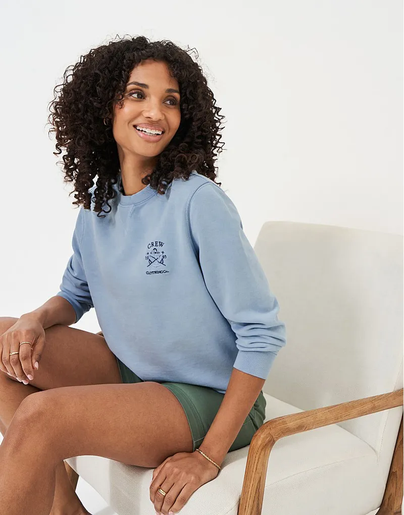 Crew Pigment Dyed Crew Neck Sweatshirt Light Blue-4