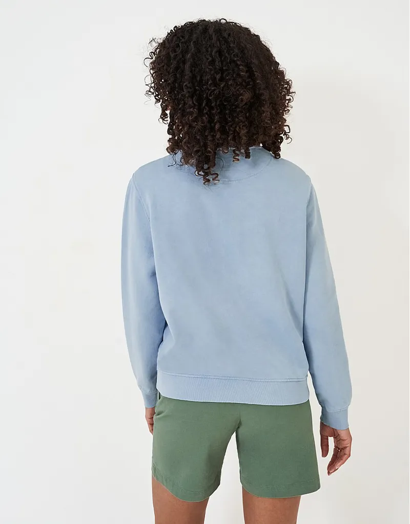 Crew Pigment Dyed Crew Neck Sweatshirt Light Blue-2