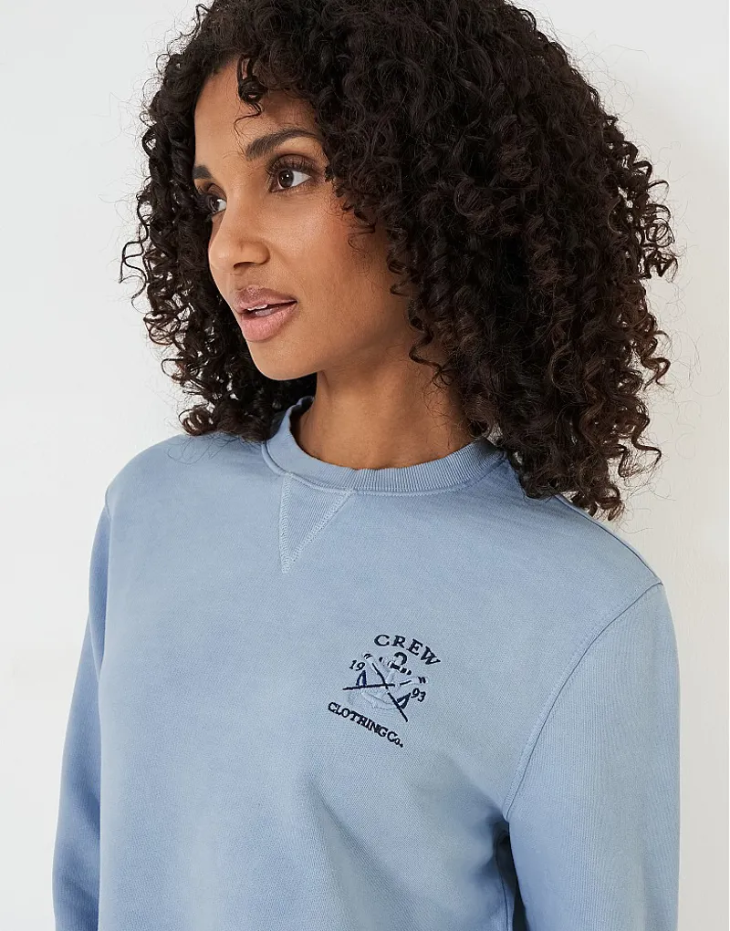Crew Pigment Dyed Crew Neck Sweatshirt Light Blue-1