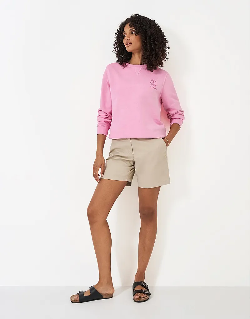 Crew Pigment Dyed Crew Neck Sweat Pink-4