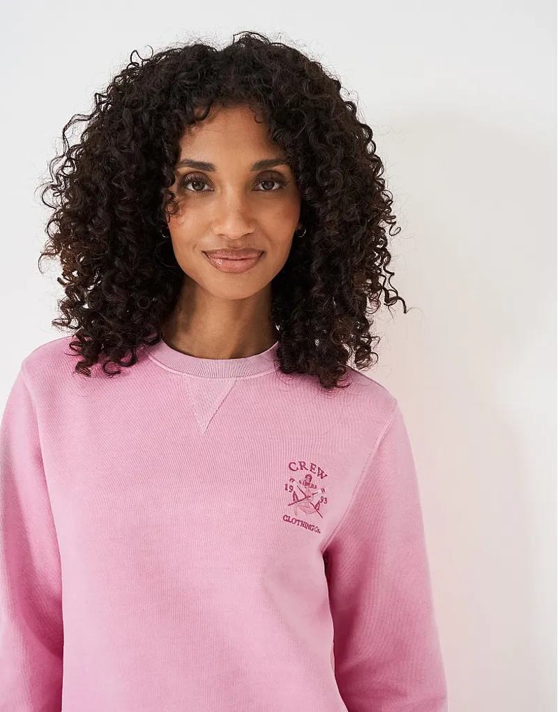 Crew Pigment Dyed Crew Neck Sweat Pink-1