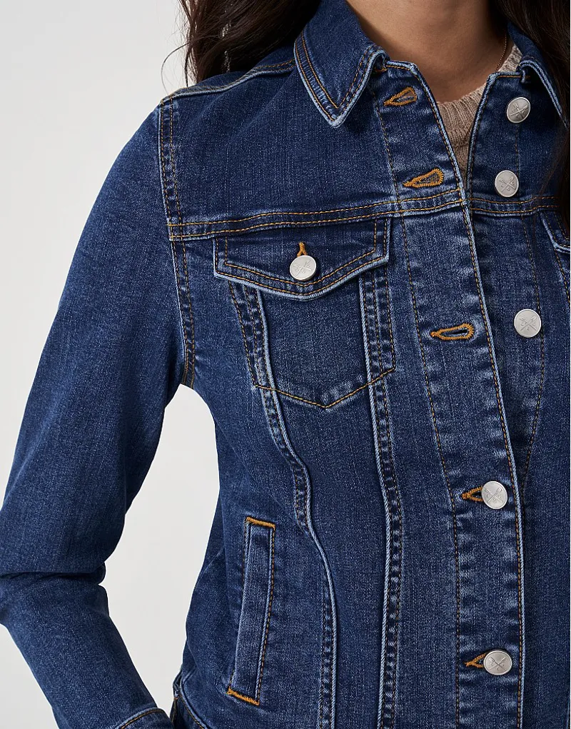 Crew Denim Western Jacket Mid Wash-4
