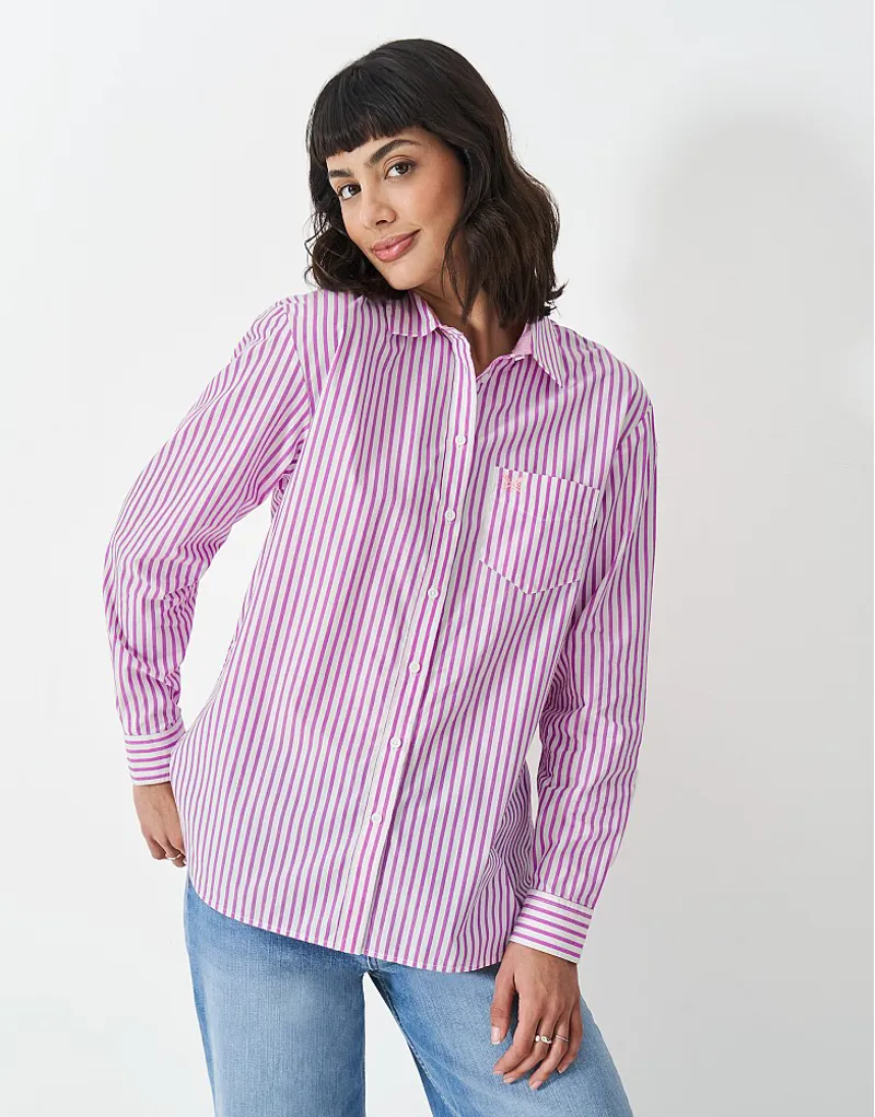 Crew Poplin Shirt Pink Stripe-2