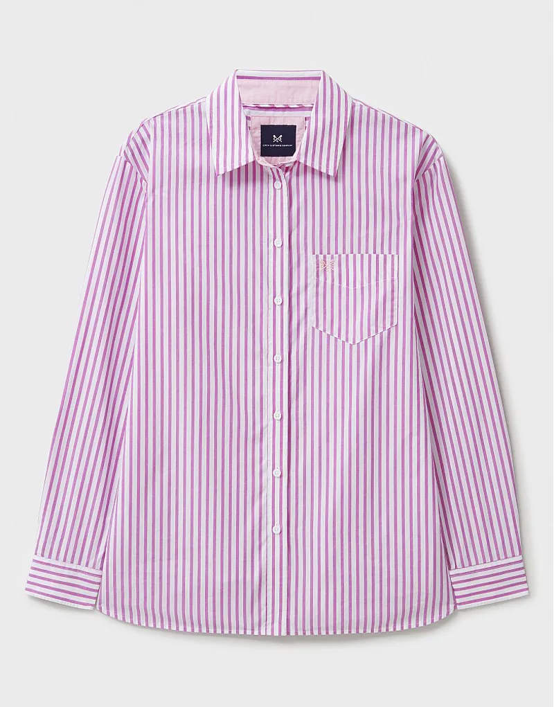 Crew Poplin Shirt Pink Stripe-1