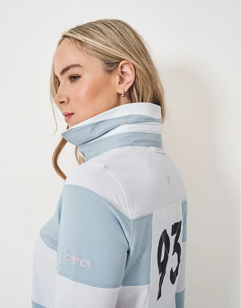 Crew Long Sleeve Stripe Rugby Cool Blue White-3