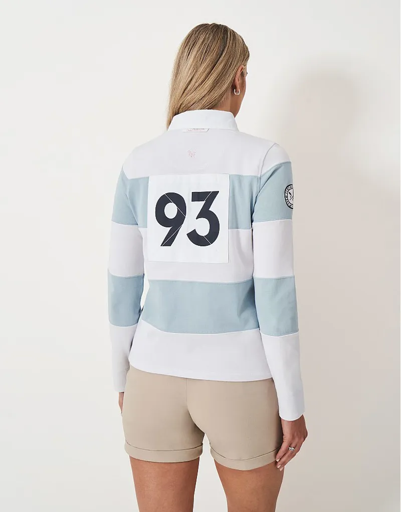 Crew Long Sleeve Stripe Rugby Cool Blue White-2