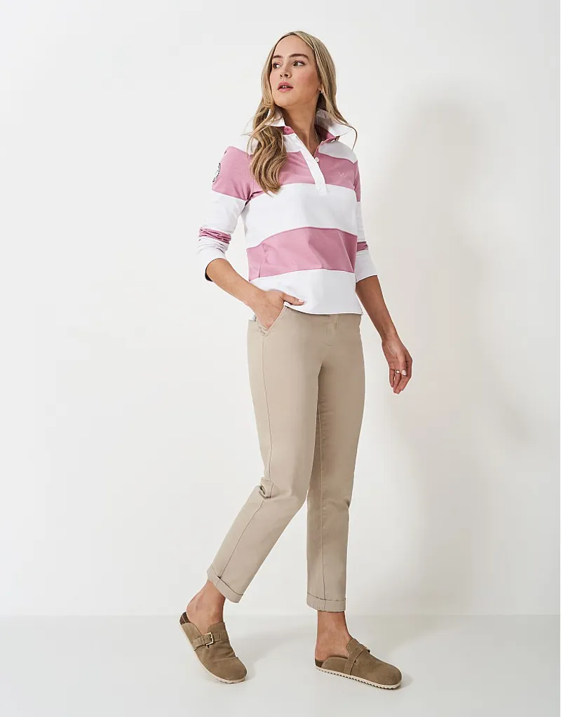 Crew Long Sleeve Stripe Rugby Crocus White-4