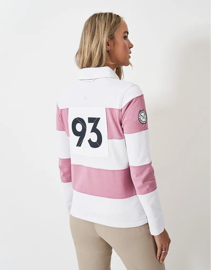 Crew Long Sleeve Stripe Rugby Crocus White-2