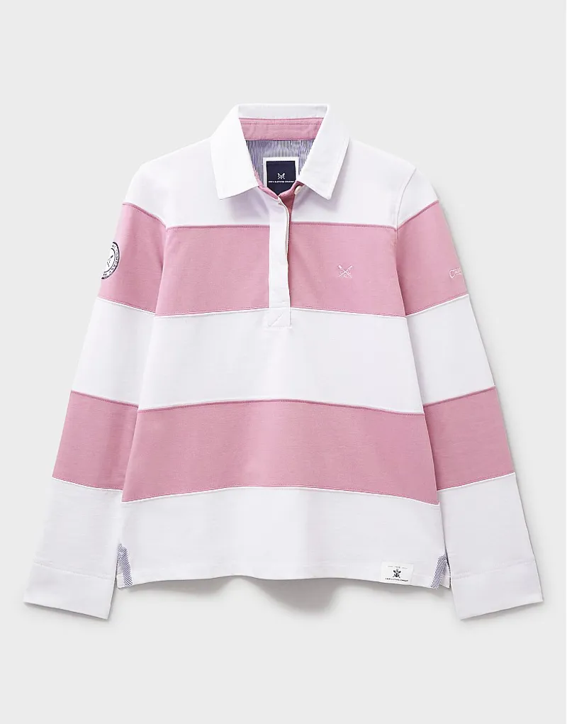 Crew Long Sleeve Stripe Rugby Crocus White