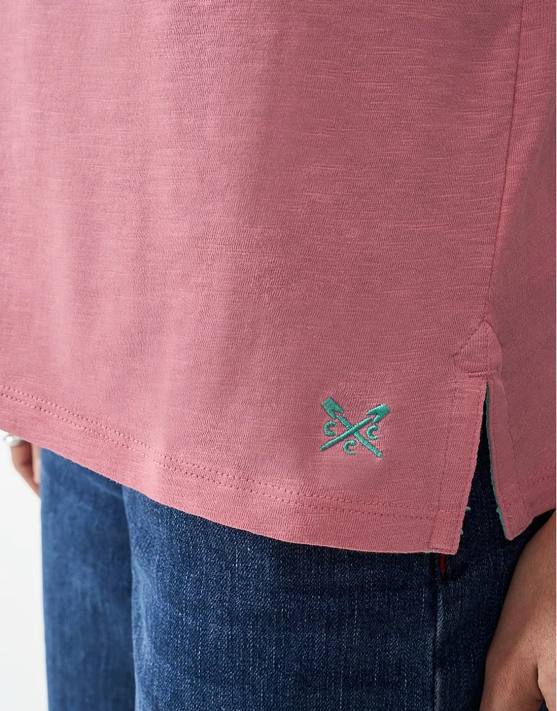 Crew Slub Crew Neck TShirt Flamingo-5