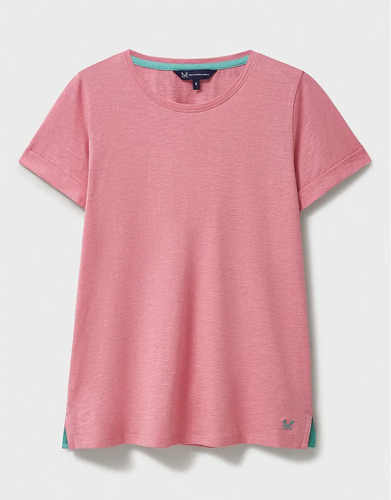 Crew Slub Crew Neck TShirt Flamingo-1