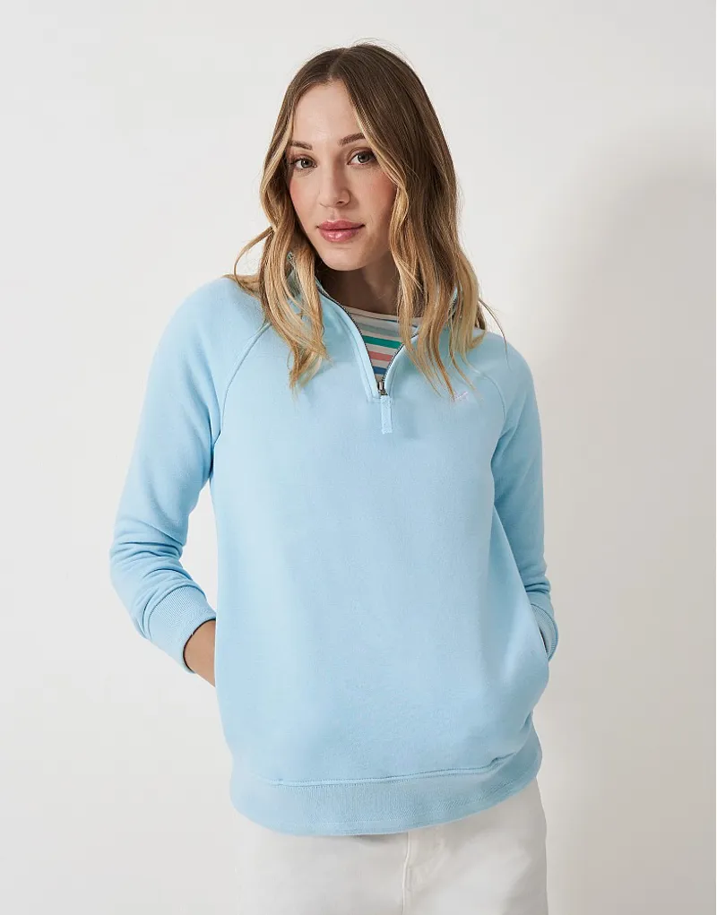 Crew Half Zip Sweatshirt Blue-3