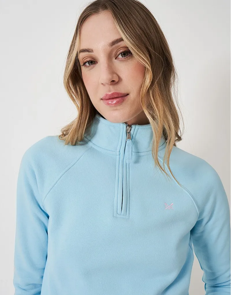 Crew Half Zip Sweatshirt Blue-4
