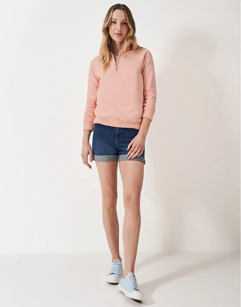 Crew Half Zip Sweatshirt Peach/Pink-4