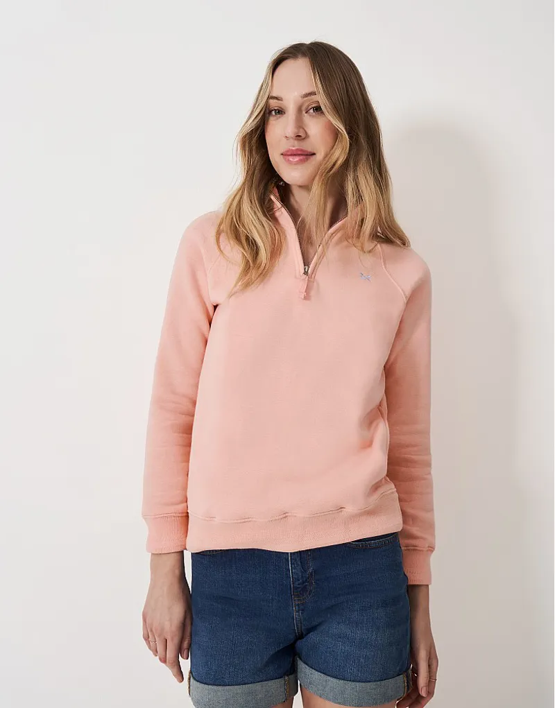 Crew Half Zip Sweatshirt Peach/Pink-1