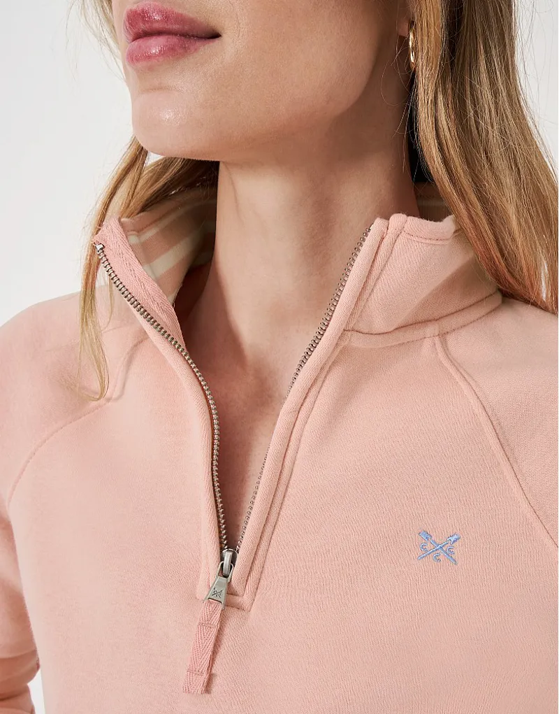 Crew Half Zip Sweatshirt Peach/Pink-2