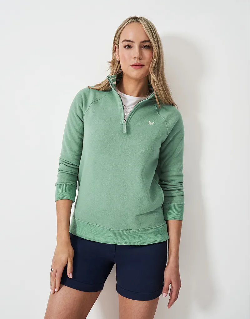 Crew Half Zip Sweat Sea Green-1